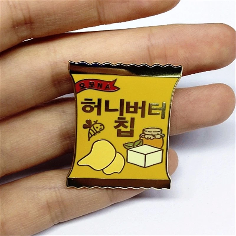 Food Decoration Promotion Gift Metal Custom Logo Hard Enamel Pin Badge