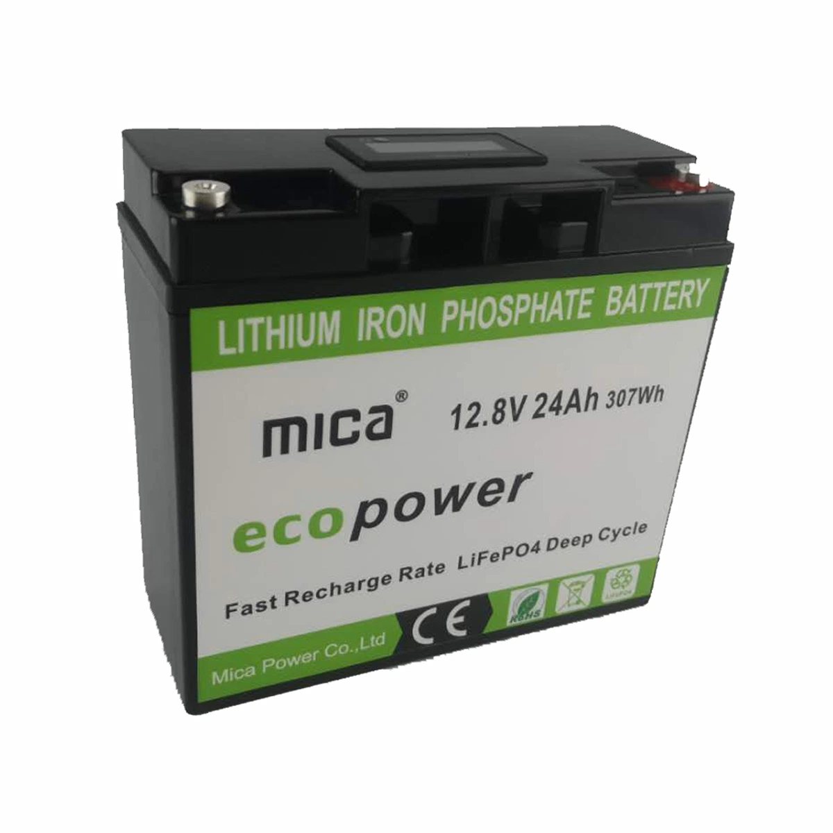 Sans entretien 12,8V 24Ah Batterie LiFePO4 Pack pour le stockage du système électrique 12V