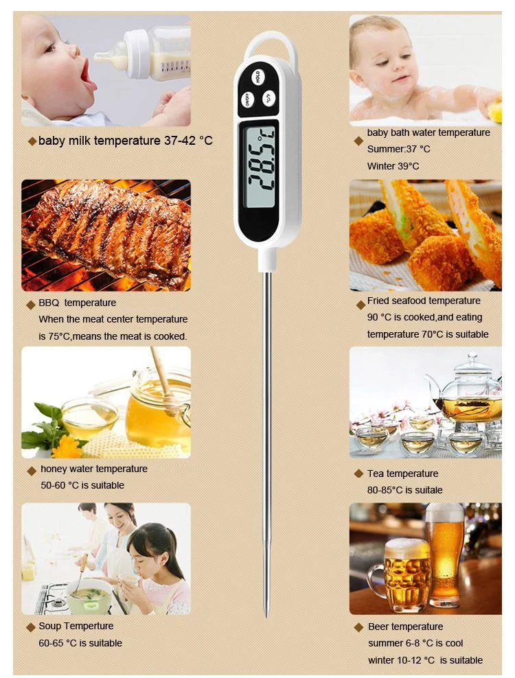 -50-250 Degree Probe Type Digital BBQ Barbecue Grill Food Thermometer