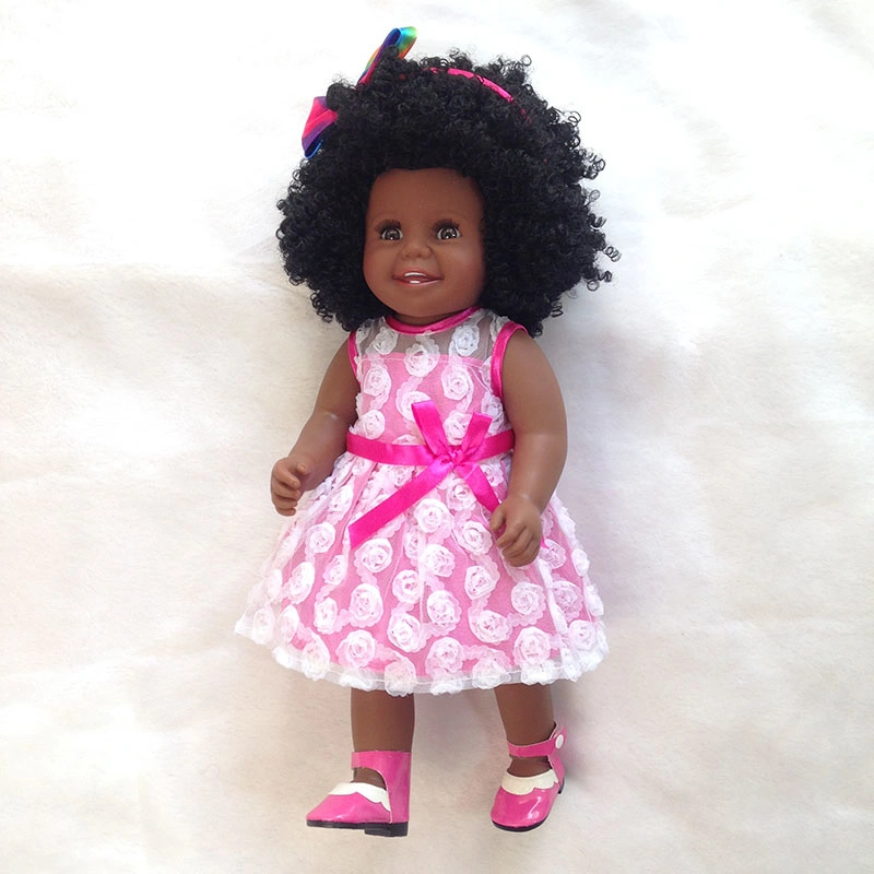 Venta caliente de 18" de American Girl Doll silicona Plena Piel negra muñecas africanas para niños juguetes de regalo