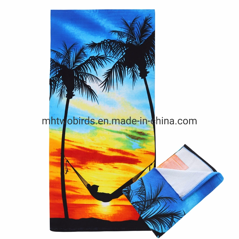 Low MOQ Customized Print Microfiber Cotton Quick Dry Travel Sport Beach Towel