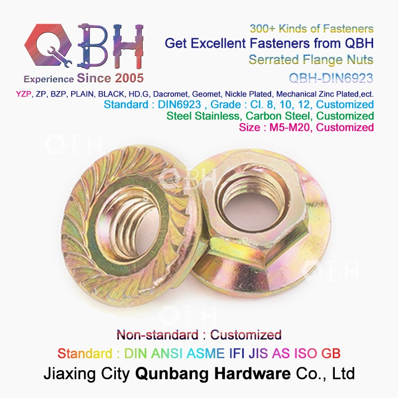 10%off Qbh Cold Forging Ss 304 316 DIN 6923 M5 to M20 Fastening Stainless Steel Flange Serrated Toothed Nut Building Construction Machinery and Equipment Part