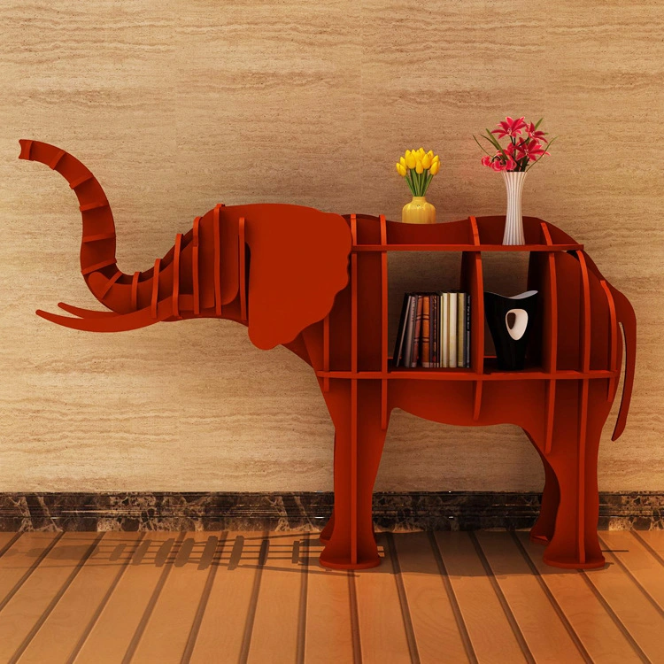 Wooden Elephant Style Free Standing Display Rack Home Office Kids Furniture