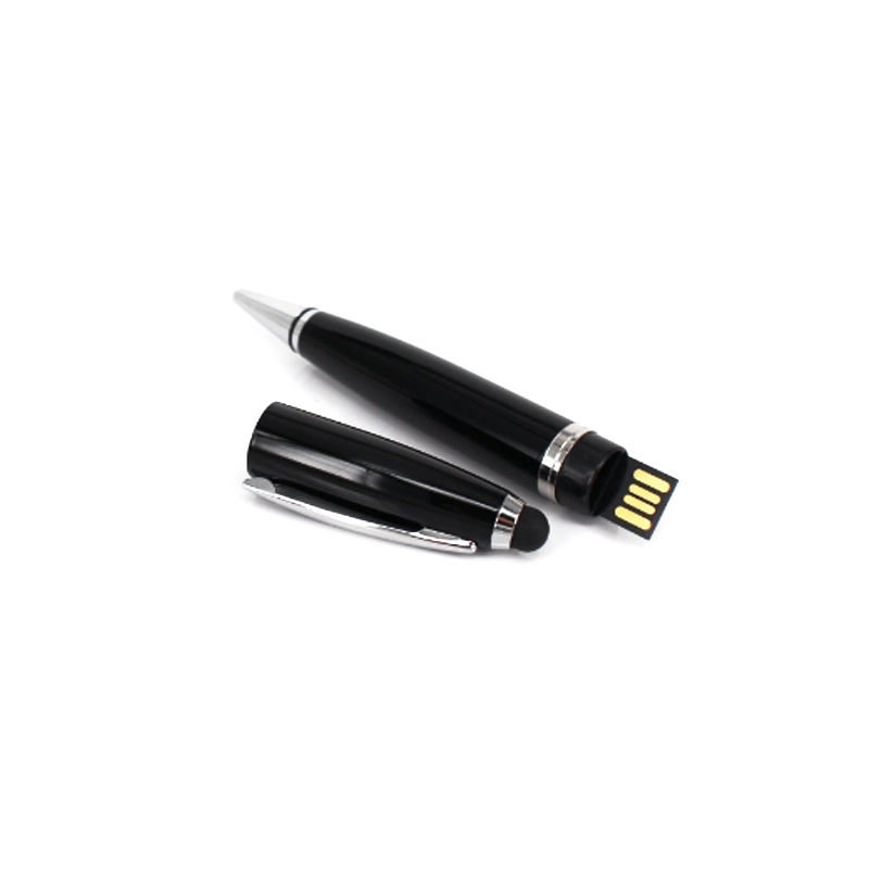 Ballpoint Black Pen Stylus USB Drive USB Flash Drive Laser Logo Good Quality USB Pen Drive USB Flash USB Disk