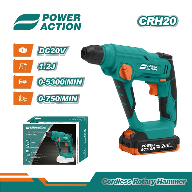Power Action 20V Cordless Tools 13mm Cordless Rotary Hammer with Drill Bits