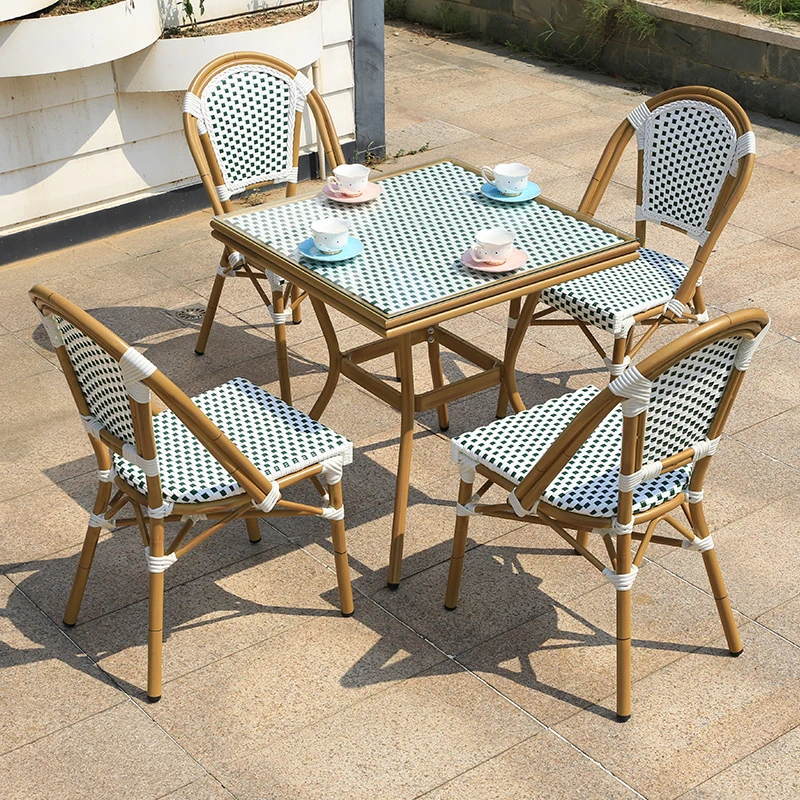 Aluminum Frame Chair Set Hotel Dining Furniture Modern Restaurant Dining Chair Garden Dining Chair Bistro Chairs