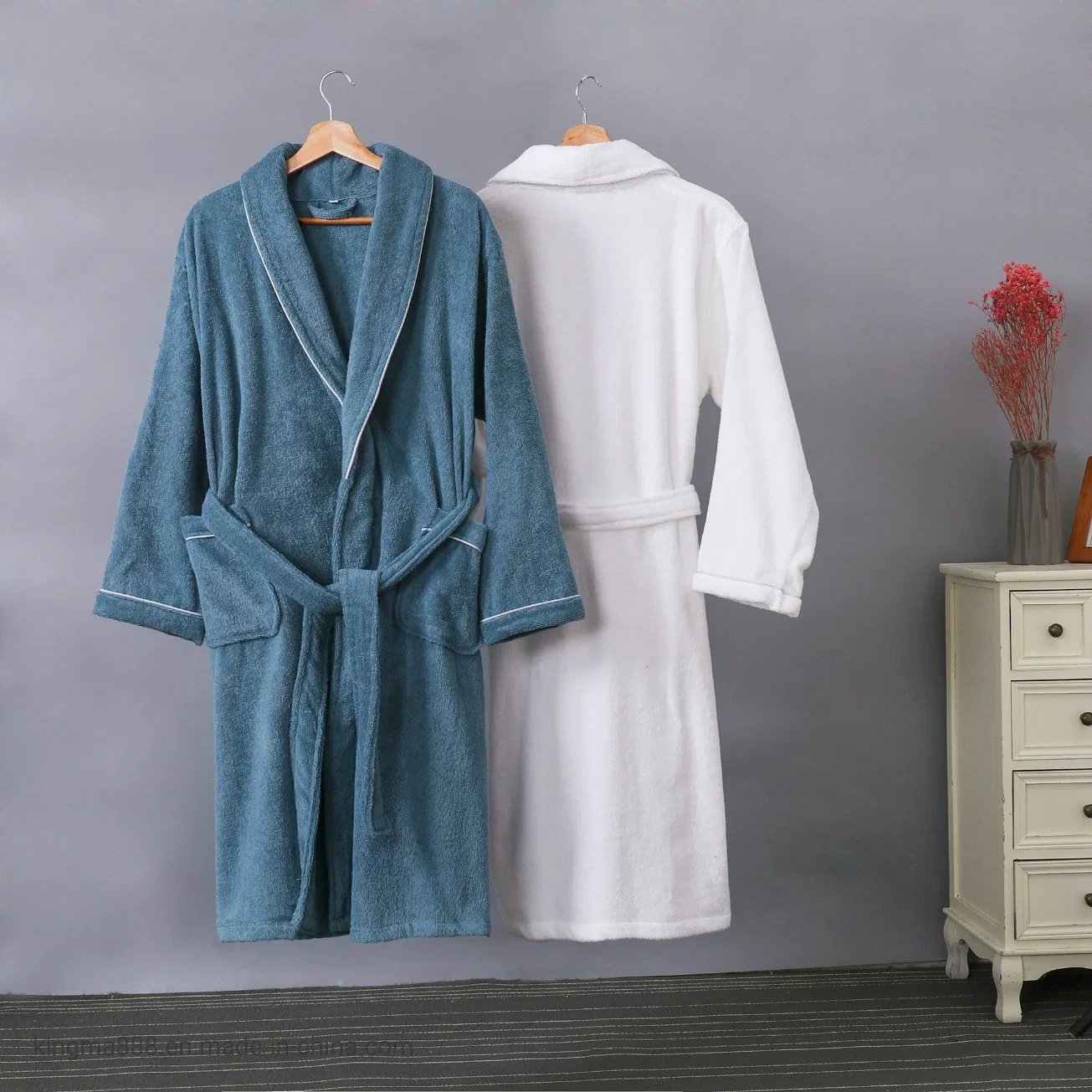 Cotton Soft Plain Pajamas Autumn and Winter Plus Size Bathrobe