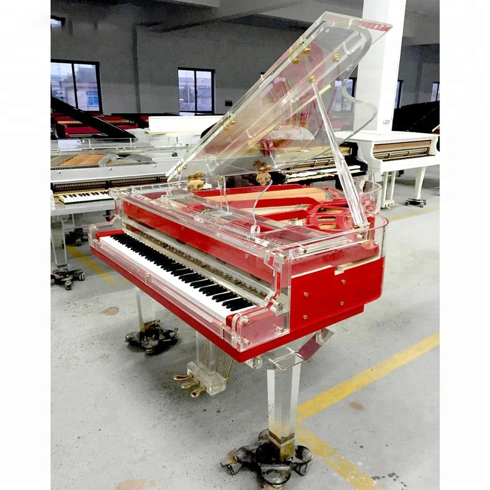 Custom Luxury Acrylic Transparent Grand Piano for Home Decoration Hotel Concert Piano