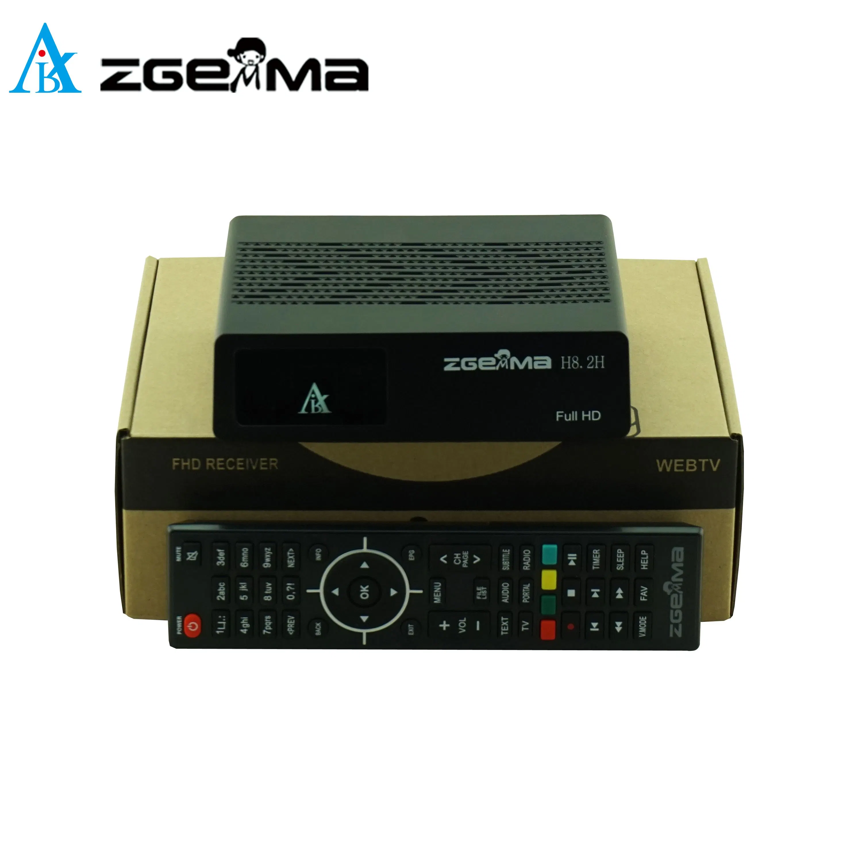 جهاز استقبال تلفزيون متصل بالأقمار الصناعية Zgemma H8.2h - دقة عالية 1080p، جهاز موالفة DVB-S2X مدمج + DVB-T2/C