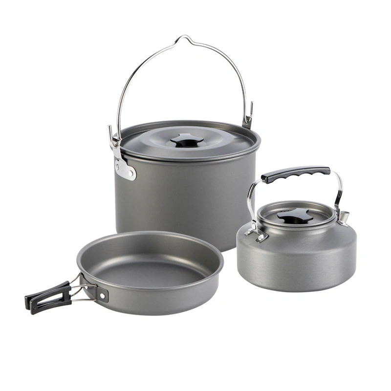 Camping Aluminum Cookware Set, Suitable for 5-6 People