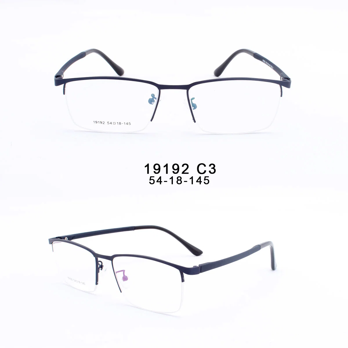 Semi-Rimless Stainless Square Eyewear Frames Lightweight Optical Eyeglasses