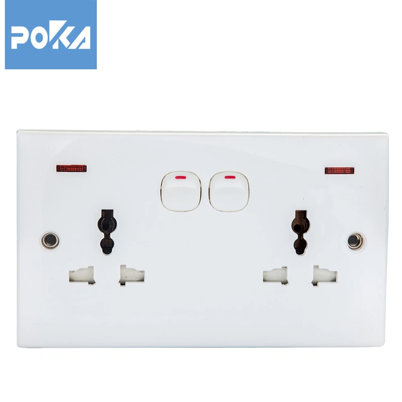 Double Control Multi Copper Current Waterproof Wall Lamp Socket Switch