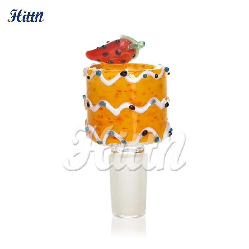 Vente en gros gâteau aux fruits coloré Hookah Herb sec 14mm Herb sec Bol en verre – porte-lames – Accessoires pour tuyaux d'eau de fumée