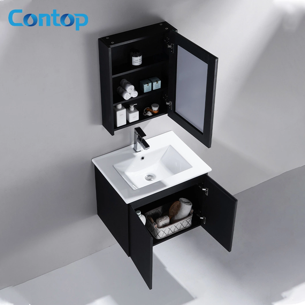 Solid Wood Modern Simple Wall Mounted Combination Bathroom Cabinet