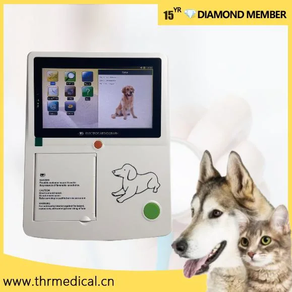 Electrocardiógrafo de 3 canales veterinaria portátil digital completa máquina de ECG de Animal (THR ECG-3)