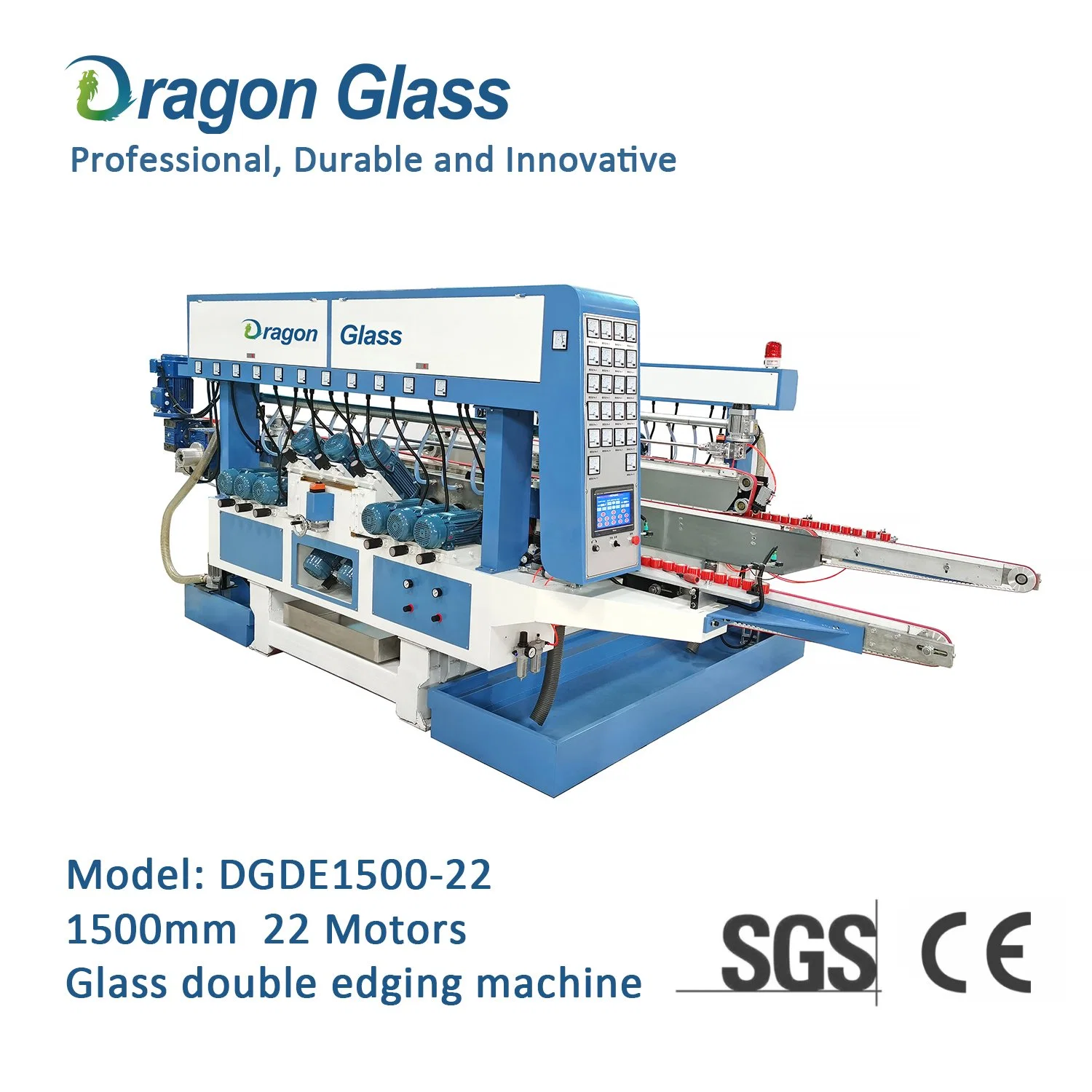 20 Spindle Glass Double Flat Edger & Variable Miter Shape Mitering Beveling Washing Notching Drilling Engraving Sandblasting Breaking Polishing Edging Machine