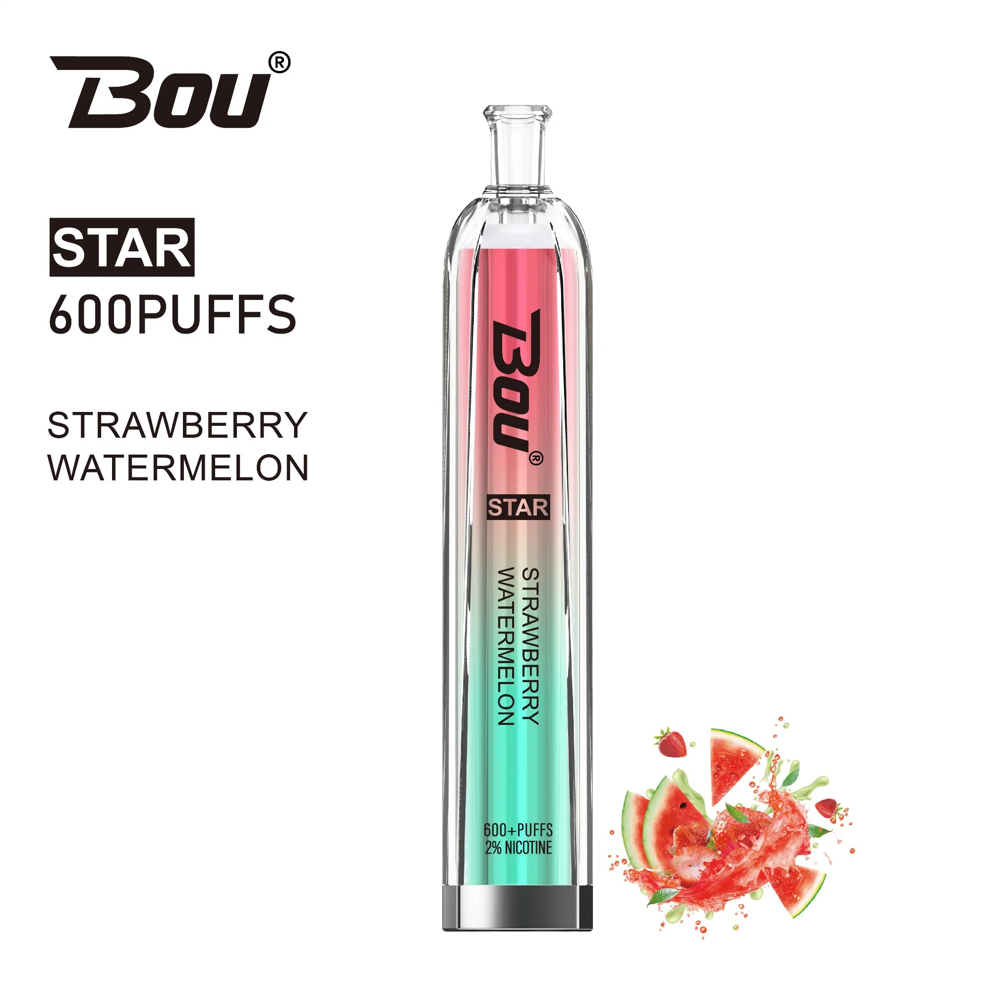 Prix usine Bou Star plus 600 puffs 20 saveurs jetables Stylo VAPE