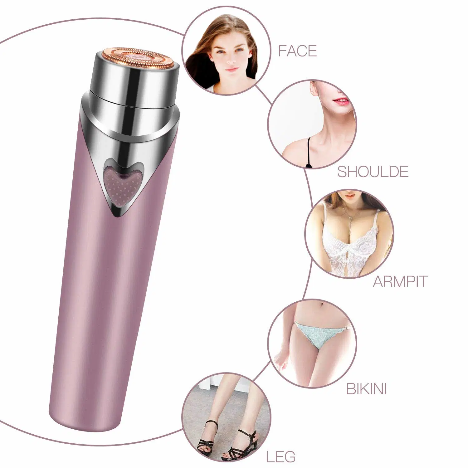 Patent Specially Strong Magnet Motor Safe and Painless Depilacion Lady Shaver Trimmer Electric Shaver Battery