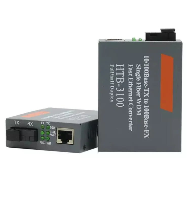 10/100m modo único fibra NetLink fibra óptica Media Converter Conversor de meios de fibra HTB 3100ab