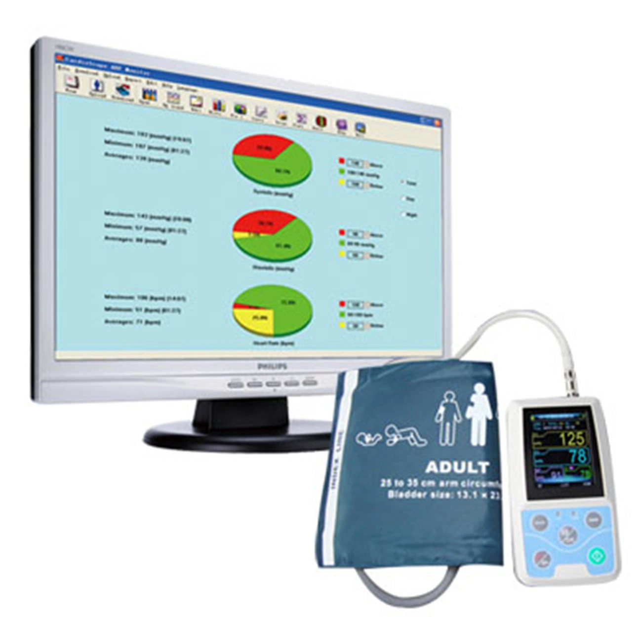 Color Big LCD Display Blood Pressure Monitor Abpm50