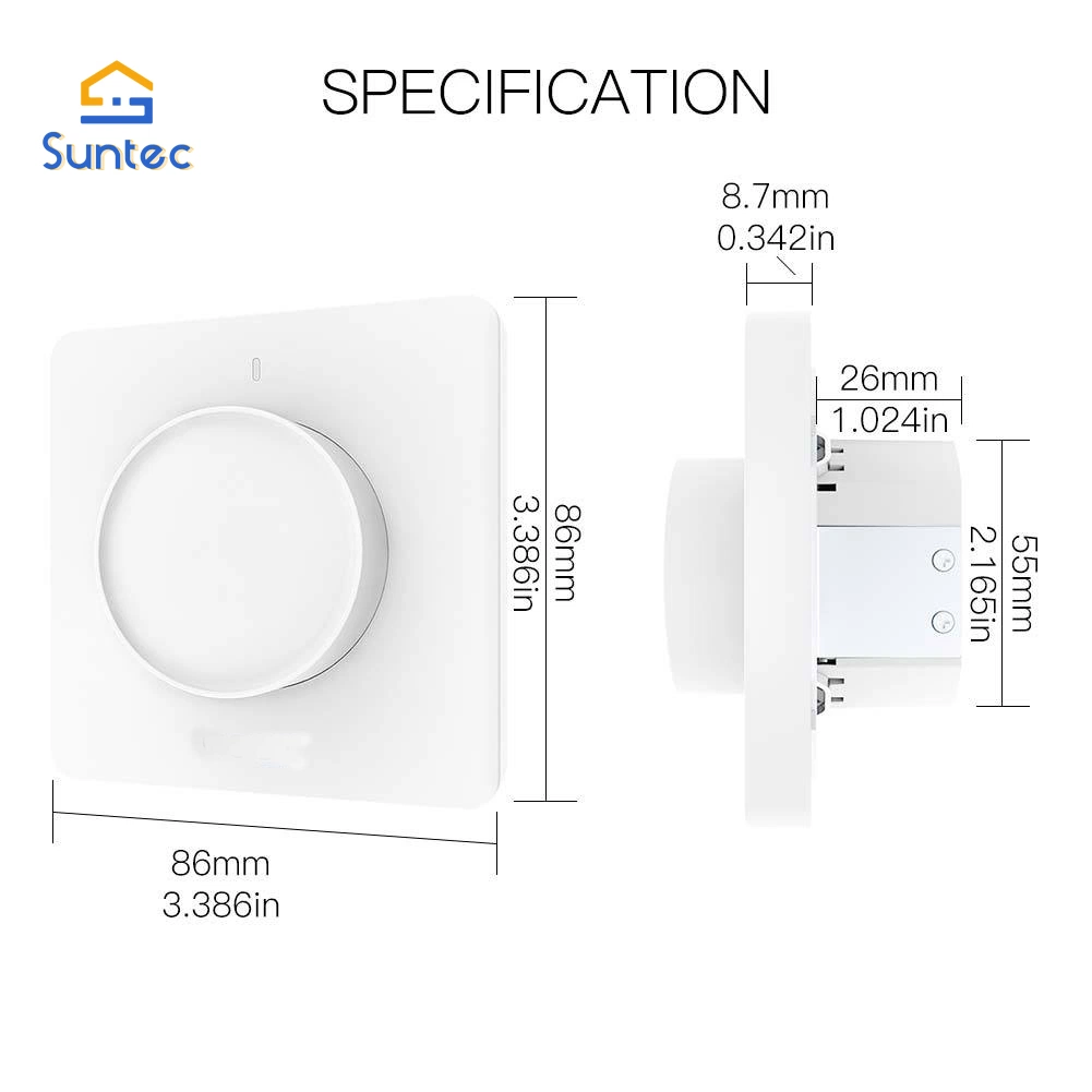 Interruptor inteligente Wi-Fi Zigbee Bluetooth Interruptor de intensidade da luz de parede de painel de instrumentos