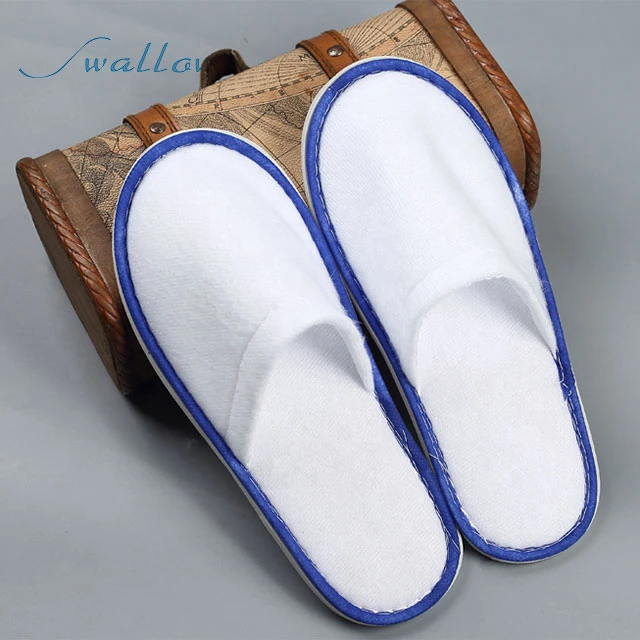 White Towelling Hotel Disposable Slippers Terry SPA Guest Shoes