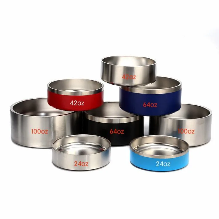 W-235 Double Layer Stainless Steel Pet Supplies Dog Bowl Pet Bowl