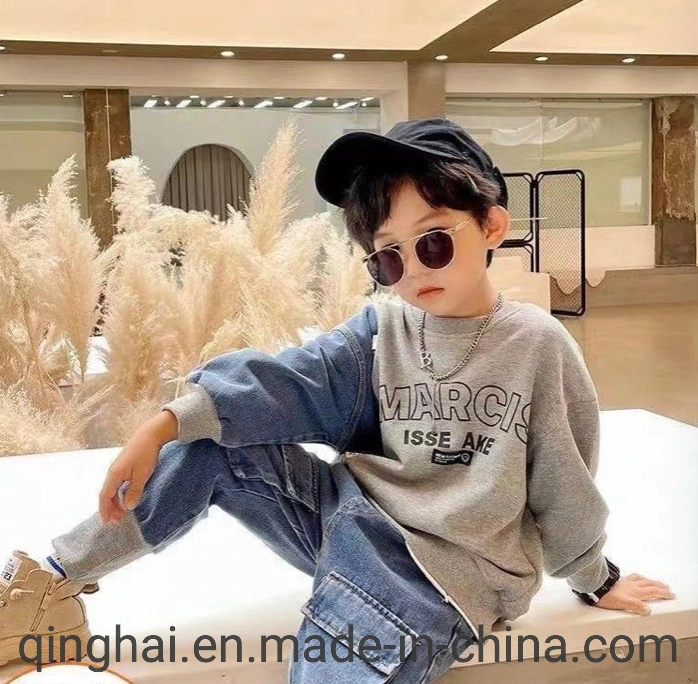 Boys Spring and Autumn Sets New Design 1 Collage Hoodie Sets Fashion Cowboy Two-Piece Childrens Wear