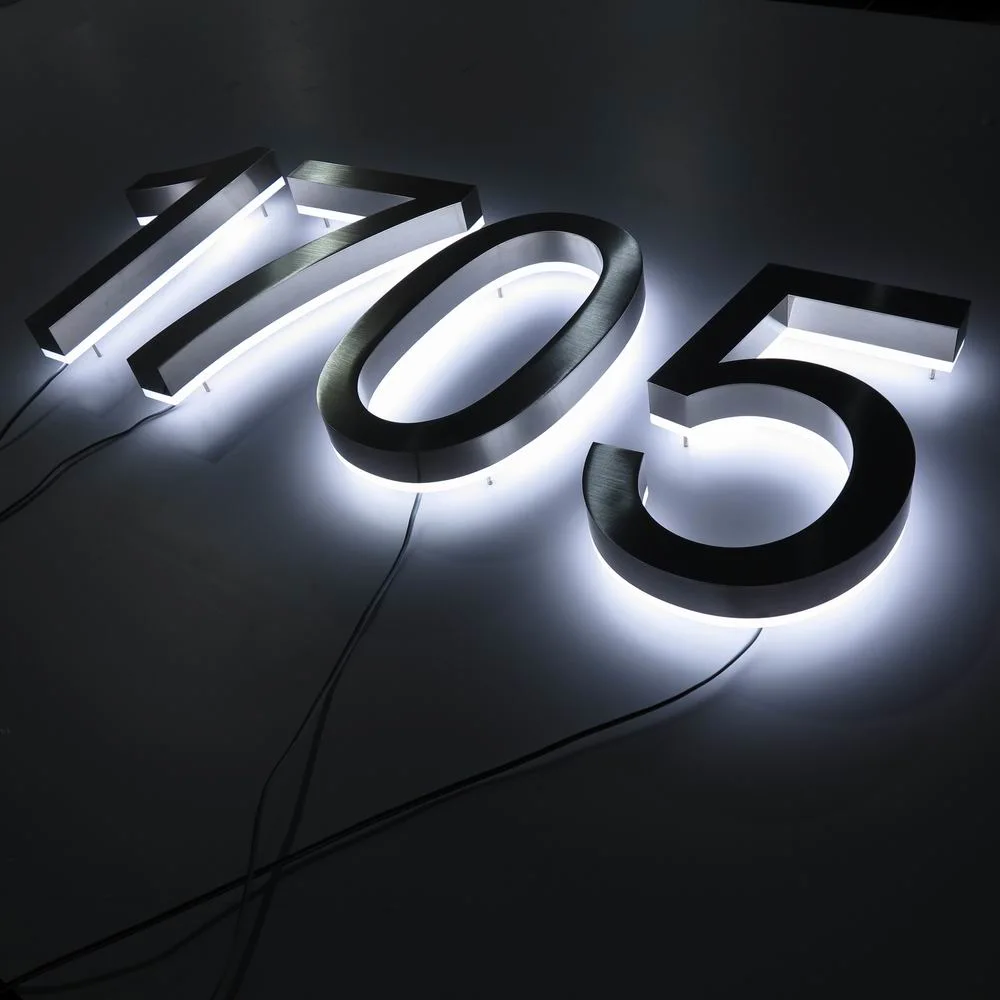 High quality/High cost performance  304 Type Stainless Steel LED House Number Sign