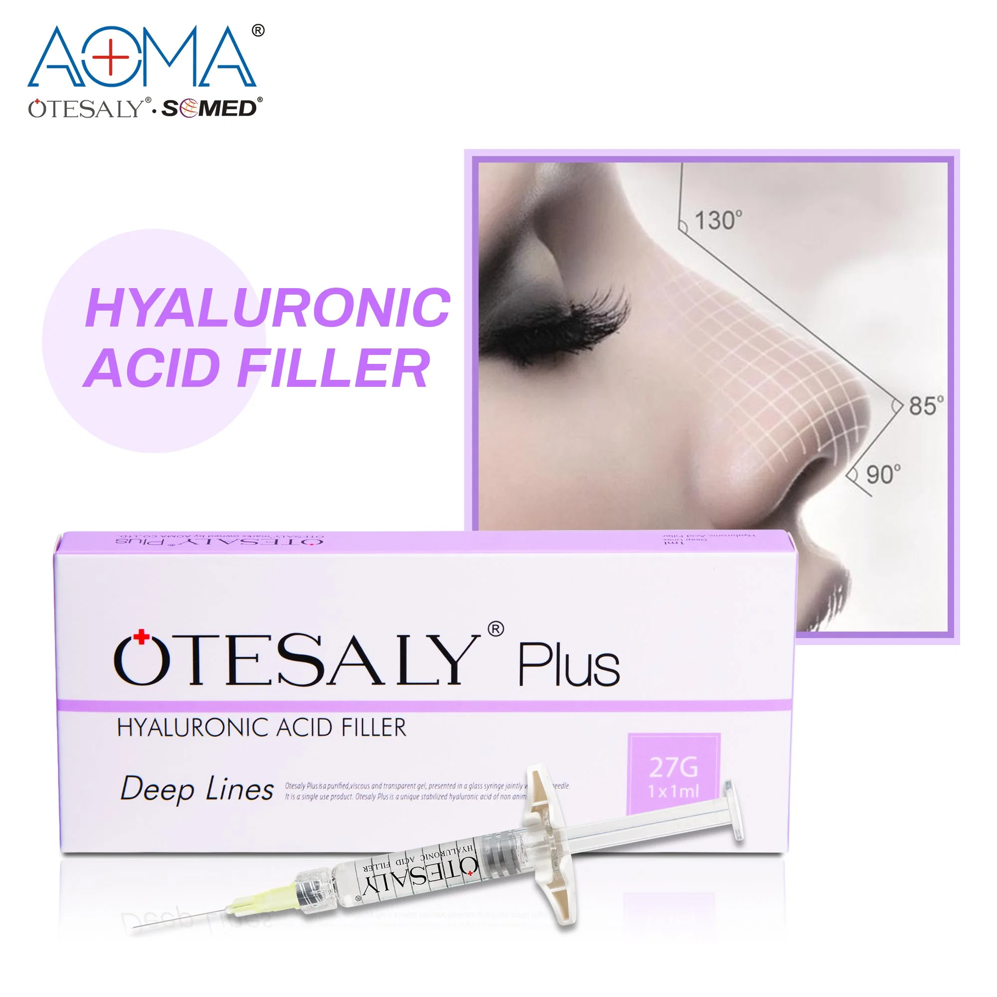 Long Lasting Otesaly Plus 1ml Deep Lines for Lips Cheek Enhancement Fine Lines Filler Cross Linked Dermal Filler