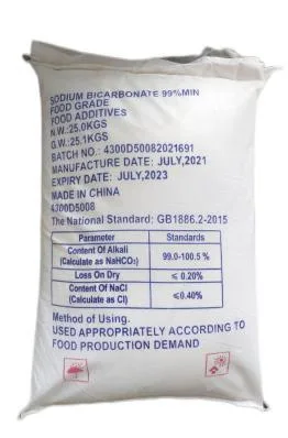 Qualité alimentaire bicarbonate de sodium 99.5% cas 144-55-8 Fabricant