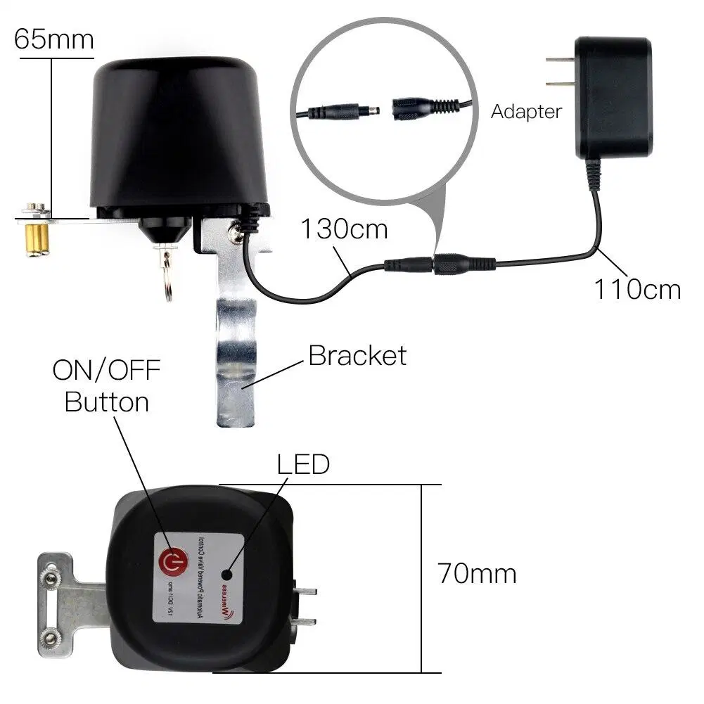 WiFi Orzigbee Smart Water Valve Home Automation System válvula mecánica Control