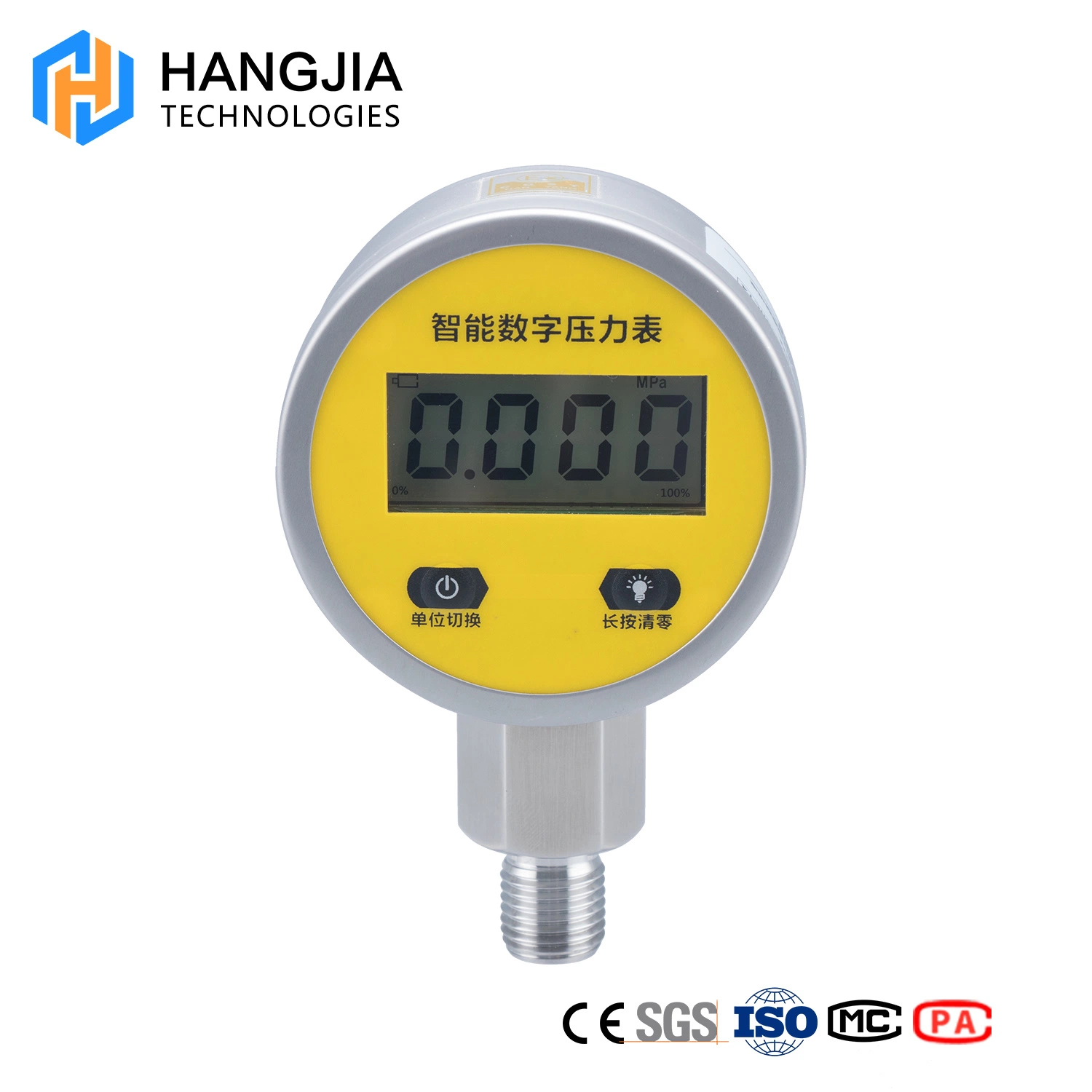 4 Digital LCD Display Edelstahl Manometer