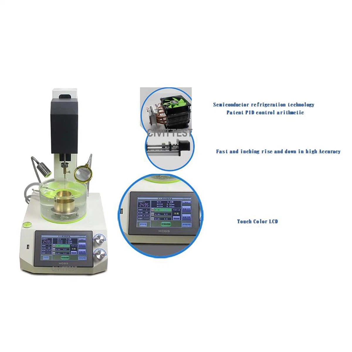 Automatic Intelligent Cooling Hardness Softness Grade Asphalt Consistency Viscosity Penetration Testing Bitumen Penetrometer