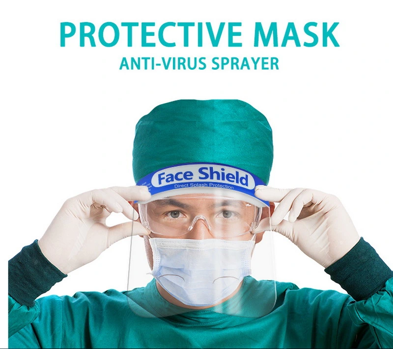 La seguridad de protección de pantalla transparente de plástico PET visores de aislamiento protector facial completa.