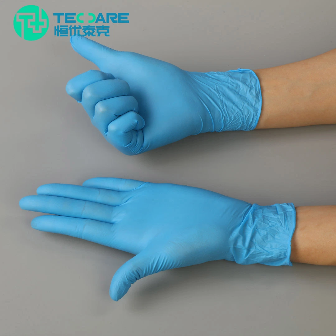 China Wholesale/Supplier Disposable Safety Protective Powder Free Nitrile Gloves with En374