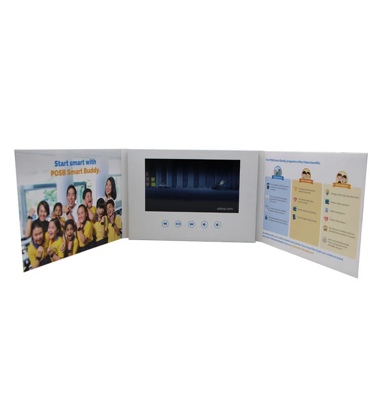 Ecran LCD 5 pouces vierge personnalisé Carte de voeux vidéo pour la promotion