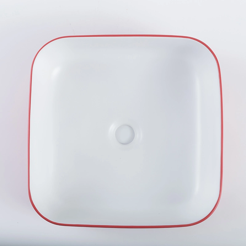 Lavabo del baño la mano de nuevo diseño de color rojo el jardín japonés de la Encimera lavabo