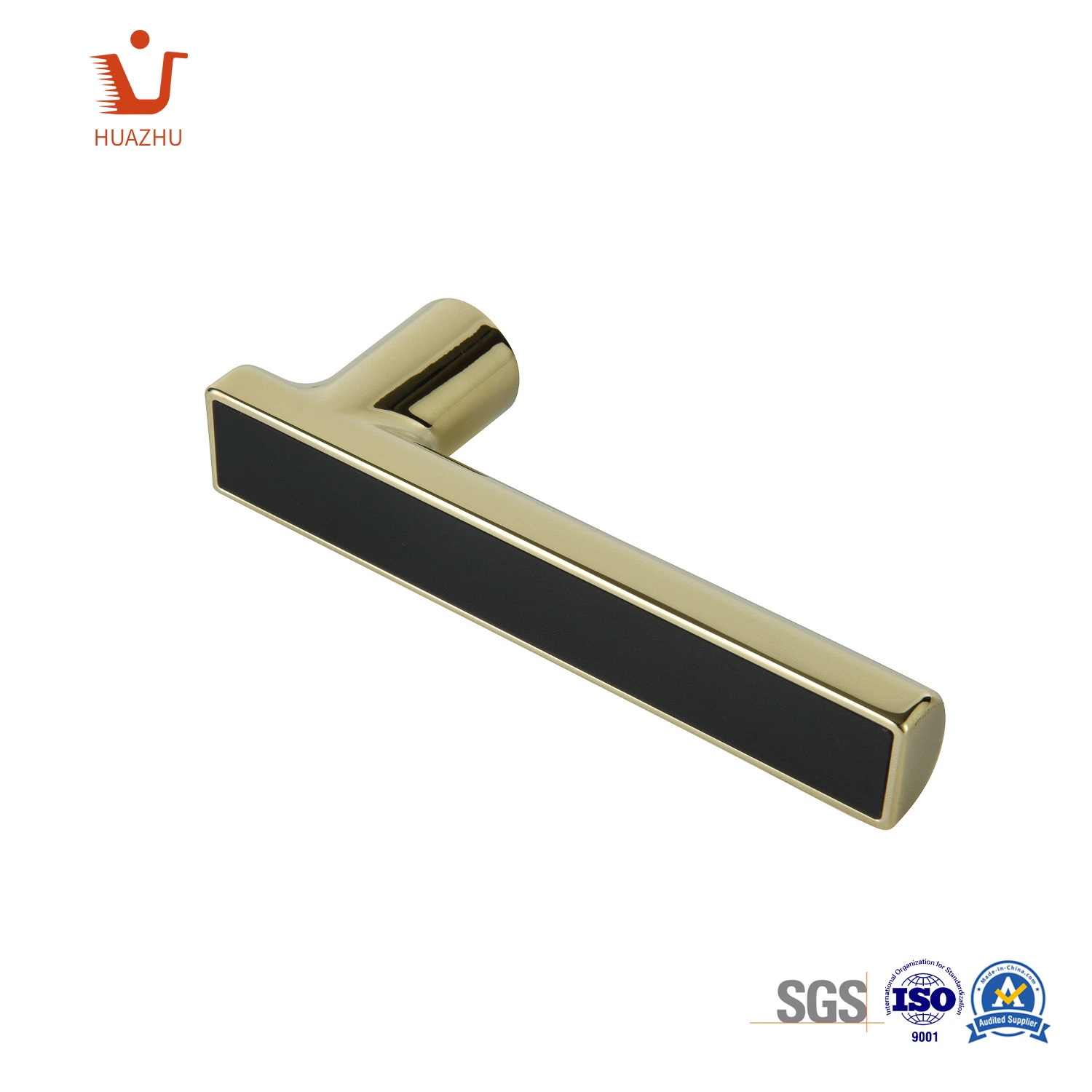 Door Accessory Silver Stainless Steel Satin Mixed with Polish Finish Solid Lever Exterior Door Handle