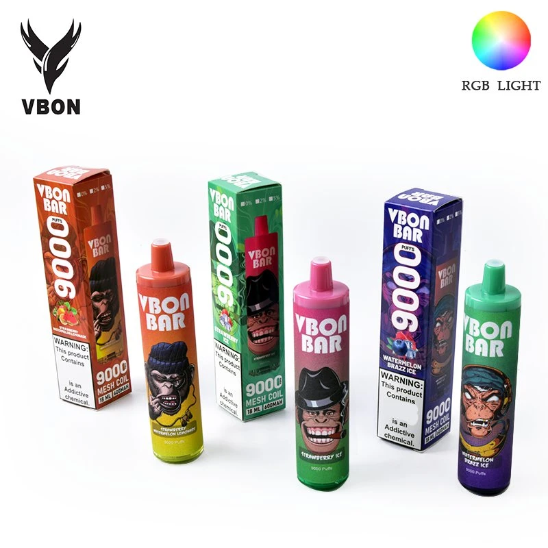 Vbon Bar 9000 أطواق 18 مل قابلة لإعادة الشحن Pod Vape Vape القلم قابل للاستخدام