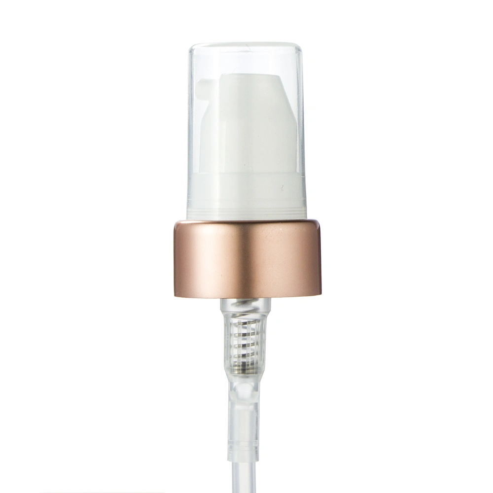 18/415 Gold Color Aluminum Cream Pump with PP Overcap