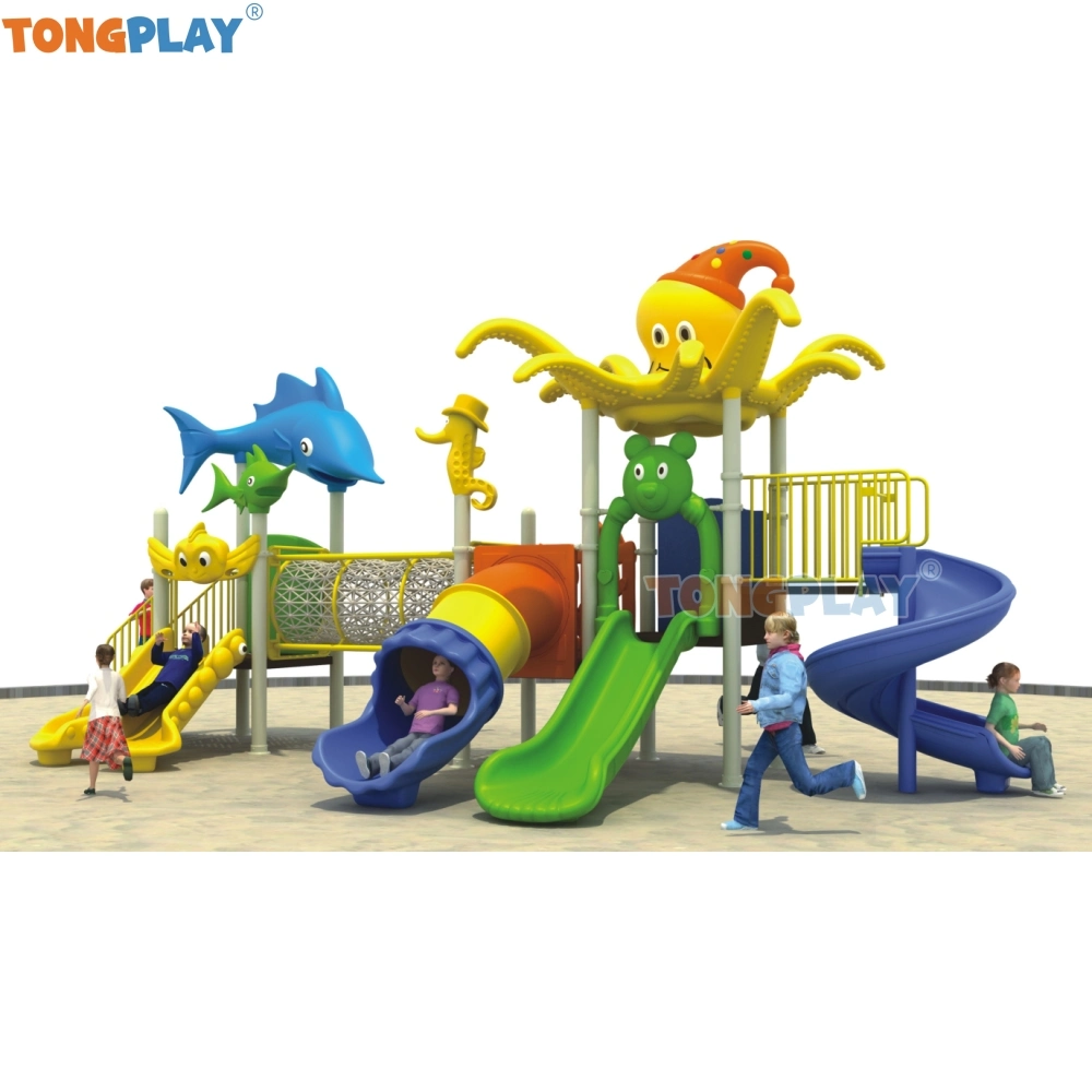 Jeux de loisirs pour enfants et toboggan double et carré en plein air Équipement de terrain de jeu