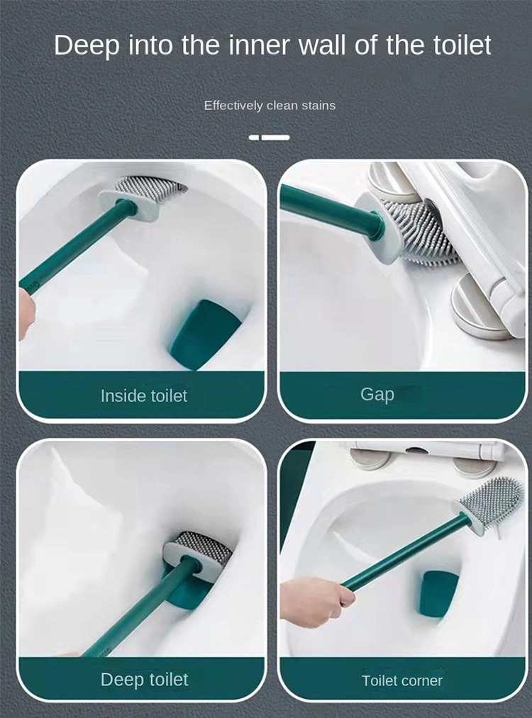 Appareil de nettoyage ménagers brosse wc pour salle de bains facile à nettoyer la tête de brosse brosse wc