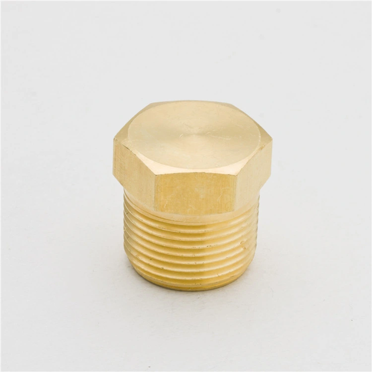 Шестигранная заглушка, 1/4" NPT мужчины, латунного фитинга