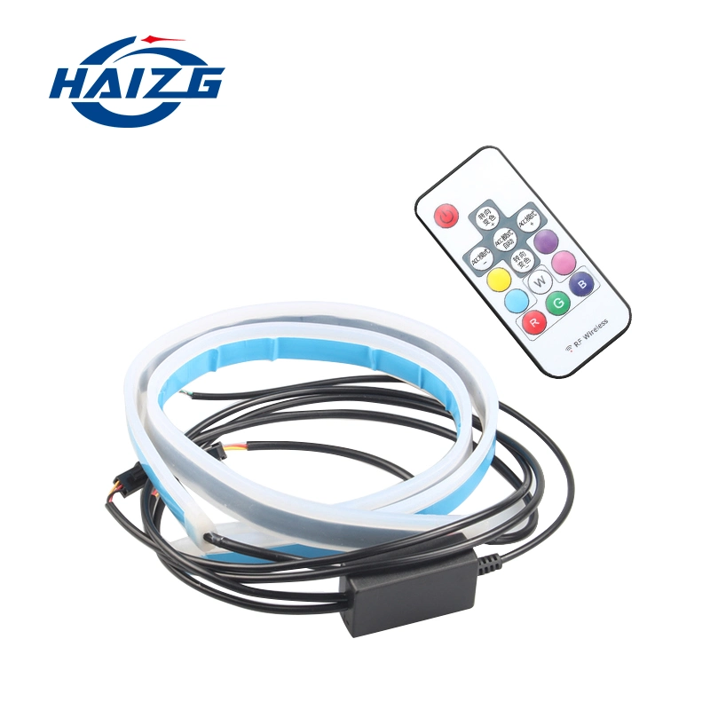 Haizg New 12V RGB 7 Colors LED Flexible DRL Daytime Running Light