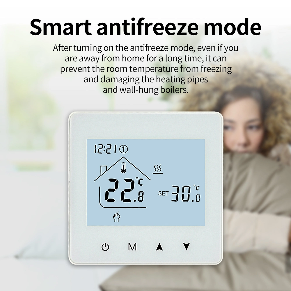 AA Battery Thermostat with Type-C Cable Gas Boiler Heating Temperature Regulator