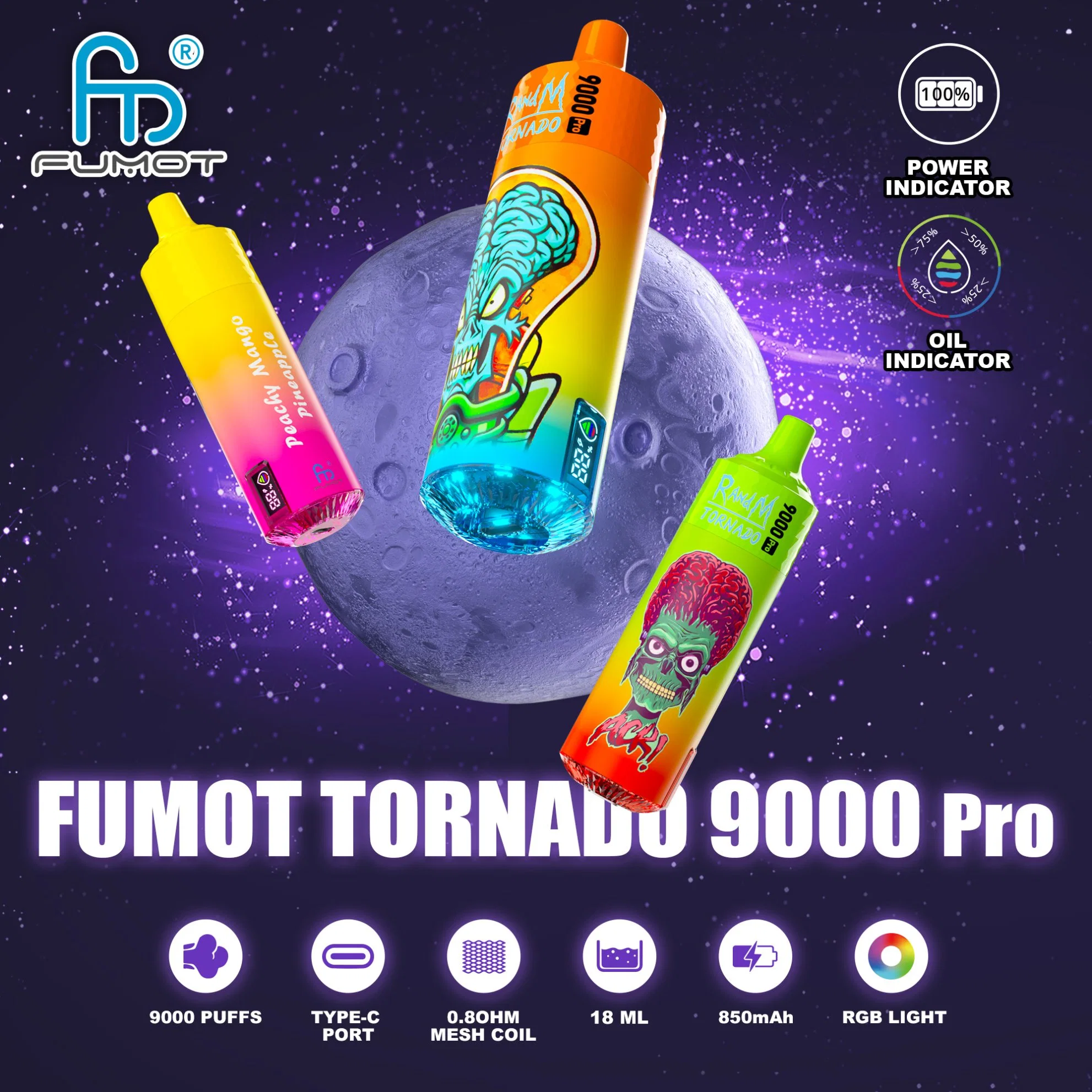 OEM &amp; ODM disponível fábrica mais recente tornado 9000 PRO Atacado descartável Vape Caneta e-cigarro Randm tornado 9000 puff