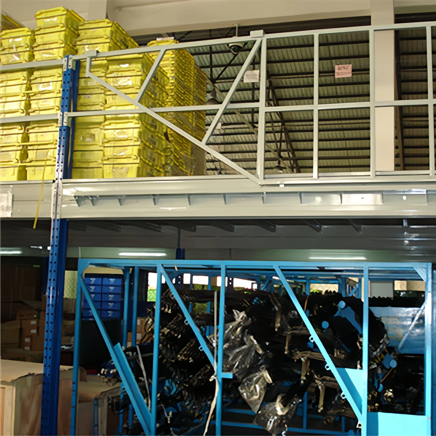 Q235B Cold Steel Metal Plate Warehouse Storage Mezzanine Rack System