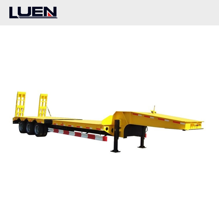 Luen Best Load Transport Vehicle Gooseneck 100t Low Bed Truck Trailer