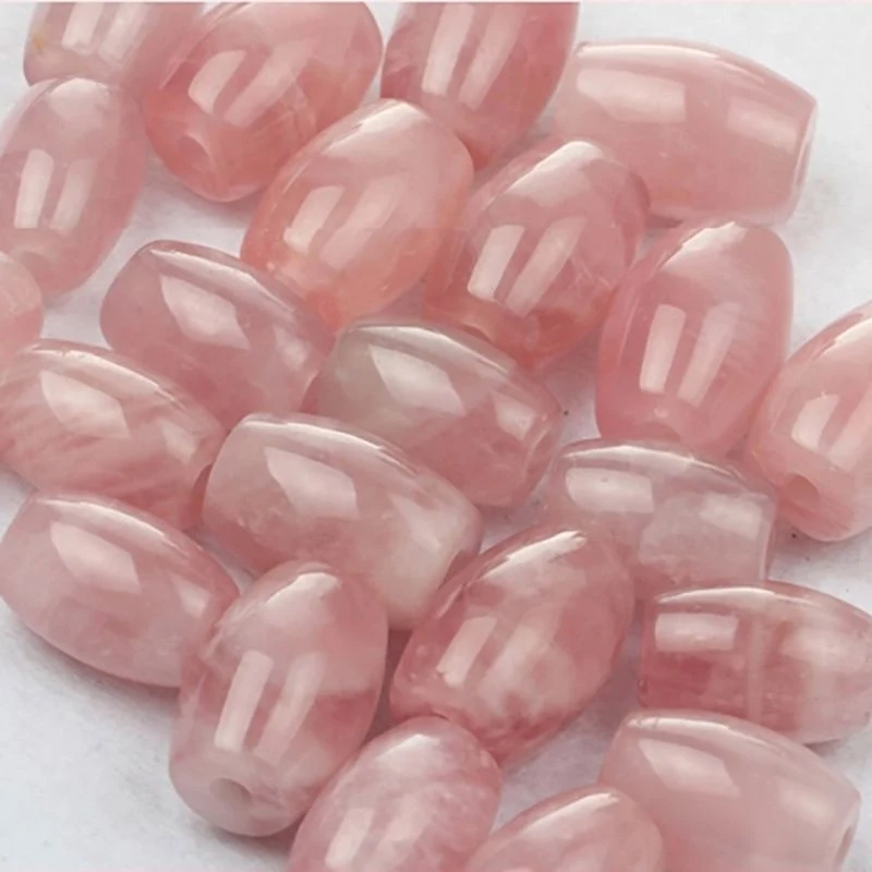 Natural Rose Quartz Gemstone Rice Beads for Roller or Jewelry Setting